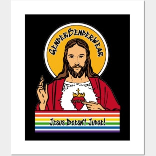 GenderBenderWear (Black) - "Jesus Doesn't Judge" Posters and Art